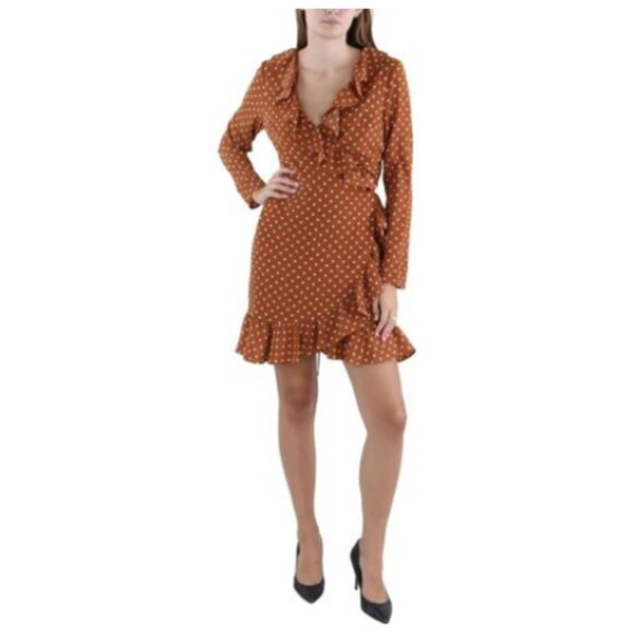 BCBGENERATION Women's Ruffled Mini Wrap Dress 14 NWT - Picture 1 of 6